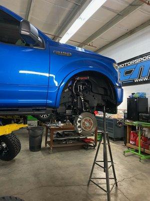 Front coilovers and shocks installed