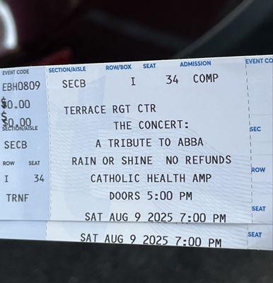 Hard ticket available at Venue upon request