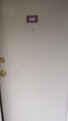 The door to my room here at the great o economy inn.