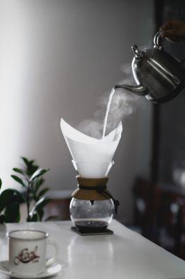 This is called a Chemex extraction and it's available at our School Street location