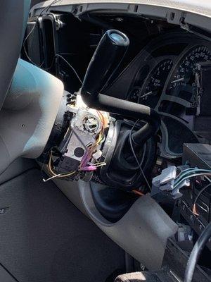 Where they tried to steal the vehicle.