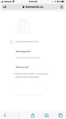 Screen that appeared after attempting to refresh my online password.