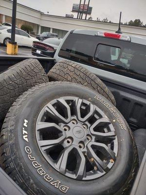 These are the new ones (dirty from previous owner) but they were kind enough to throw the takeoffs back into the bed of the truck.