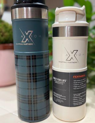 Custom laser tumblers with your logo.