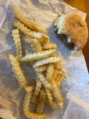 Fries and a cheeseburger
