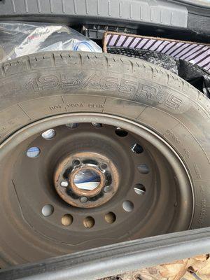 My old flat busted tire