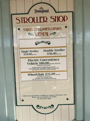 Disneyland Resort Stroller and Wheelchair rental