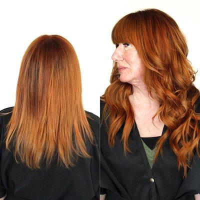 Before & after NBR extensions with custom color