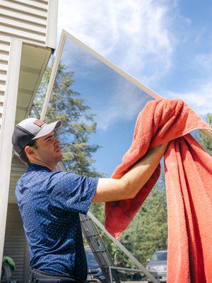 Part of having your windows cleaned well includes having your screens cleaned too.