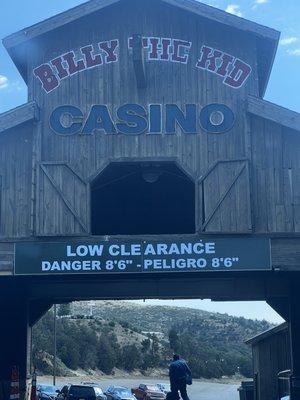 Parking and entrance to the Billy The Kid Casino