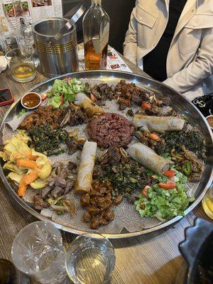 meat lovers combo on injera