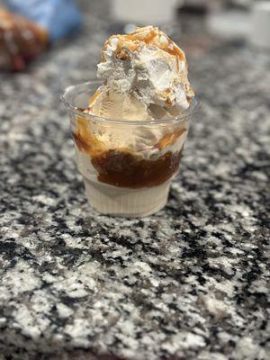 Maple sundae in a cup