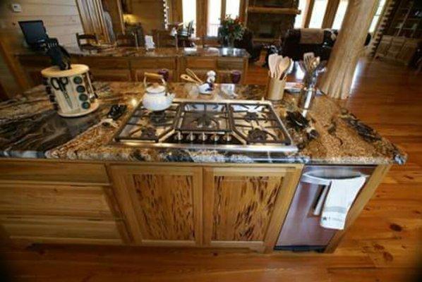 Log home kitchen