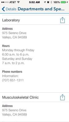 Lab address, hours and #