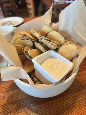 Fried House made Garlic and Dill Pickle Chips