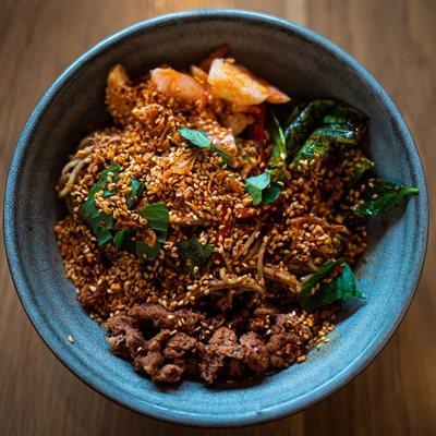 Chilled Spicy Pork & Shrimp Noodles