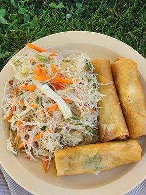 Veggie lumpia and noodle combo (~$15)