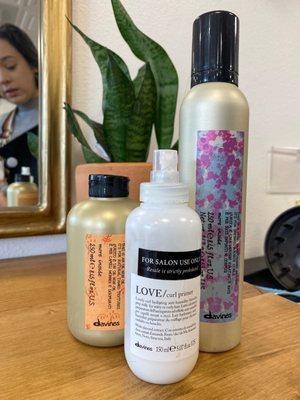 The products used on my hair Sarah in the mirror!