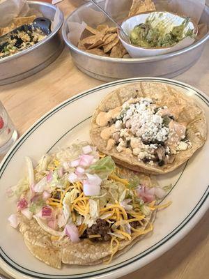 Street tacos; beef and chicken