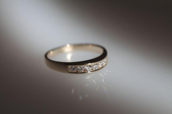 Diamond band set in 14k white gold