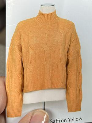 Saffron yellow crop sweater. Soft as butter!
