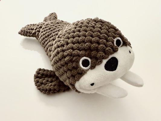 Instead of a food treat, I treated my boy to an adorable plush walrus.