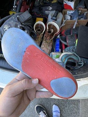 Basically, the orange part is what cuts into the original mid sol