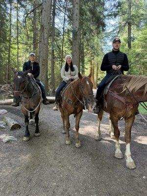 Survived our three hour Upper McDonald Creek horseback ride!