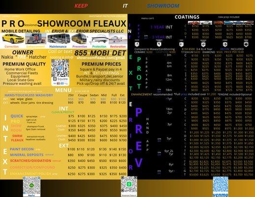 Professional Showroom Fleaux Mobile Detailing