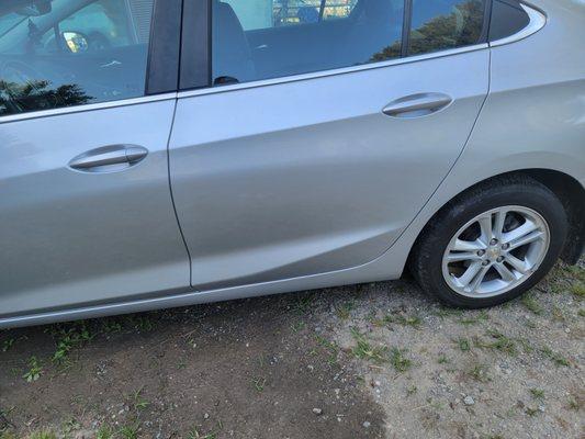 repaired quarter panel and replaced rear door