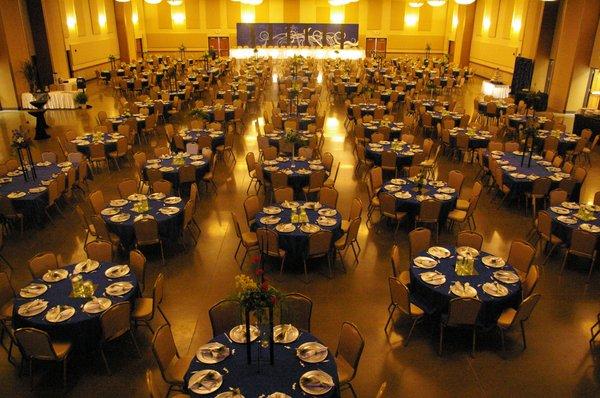 13,000 sq foot ballroom with adequate seating for over 800 people.