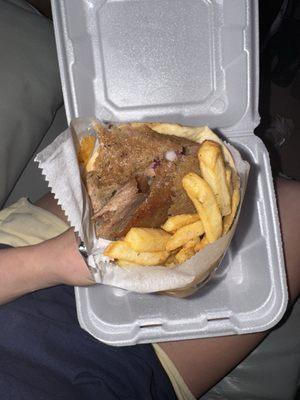 Lamb-Beef Gyro Sandwich