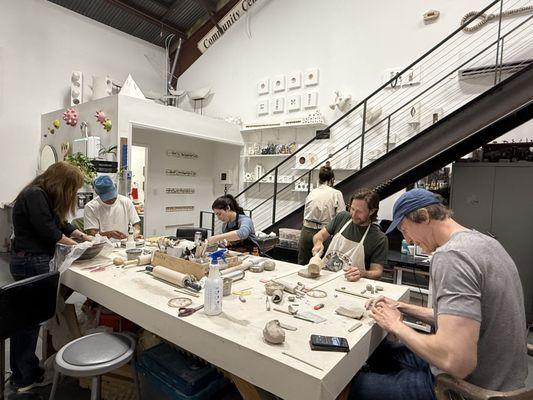 Ceramic Social is every Tuesday evening. It's become such a great community! It's nice to share my studio with the community.