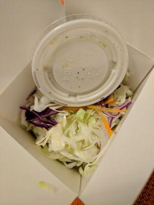 Their version of salad... Weird... Cabbage!