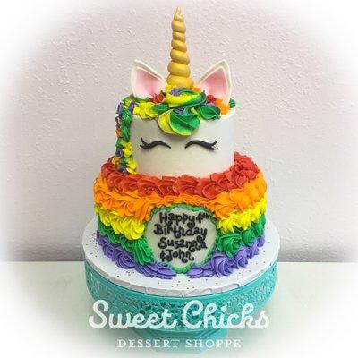 Custom unicorn birthday cake.