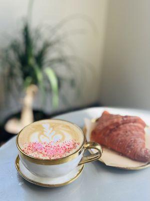 Minty baby & raspberry lychee croissant - yum!