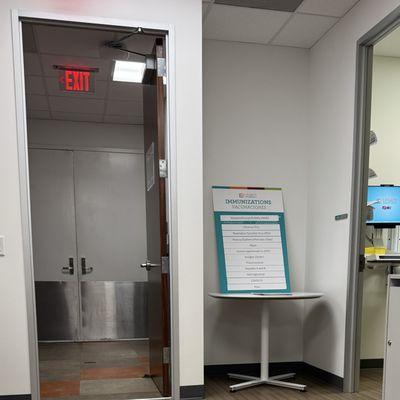 Getting the vaccination in the last room in the hallway on first floor