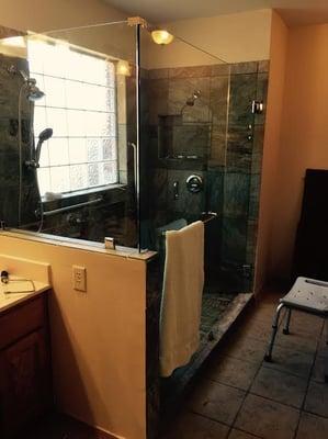 Converted Tub into a Tiled Walk-In Shower