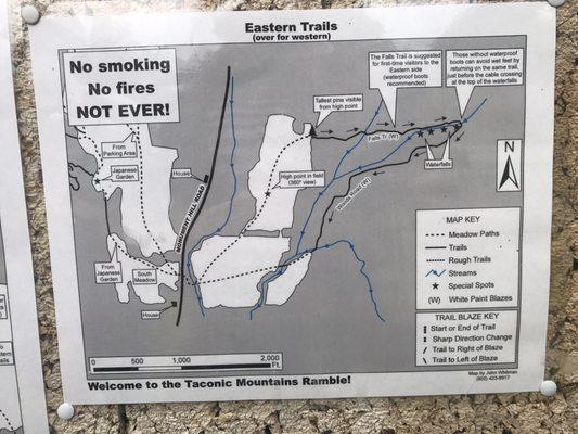 Map of Eastern more difficult trails.