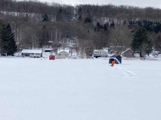 View from their waterside deck (in January).