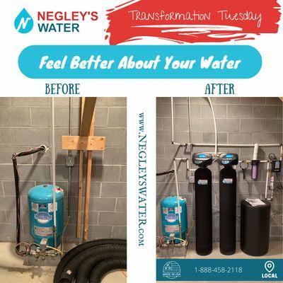 Before and after treatment.