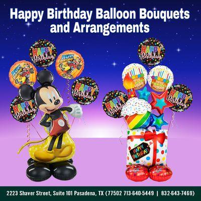 Happy Birthday Balloon Bouquets and Arrangements.