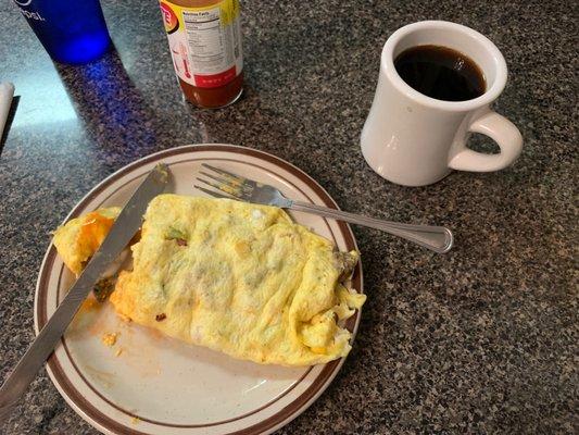 Stopped for breakfast. Tasty omelet and friendly service. Clean place and open for breakfast!! So tired of drive thrus!!!