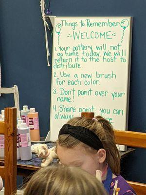 Pottery painting rules