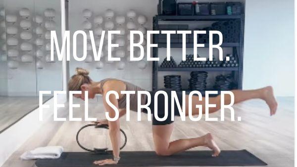 Mat Pilates -Blends contemporary Pilates principles with a modern, athletic edge.  You'll activate deep core muscles & improve posture.
