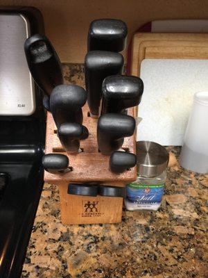 Freshly sharpened knives. I'm ready to fix dinner!