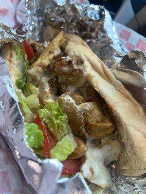 Philly cheese chicken sandwich