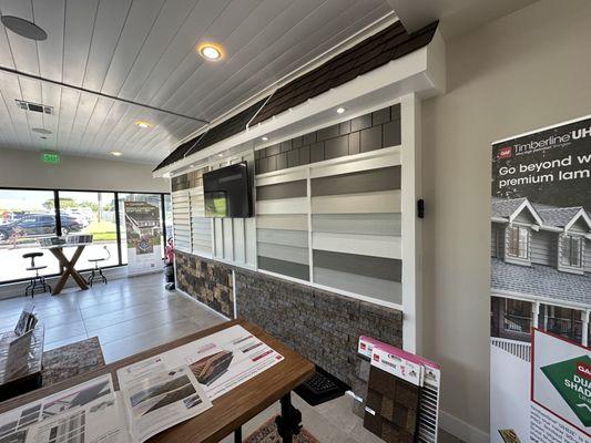 Our siding wall in the showroom
