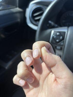 chipping on the pointer finger and lifting on all the other four fingers.