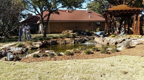 Large Water Feature plus landscaping in Dallas